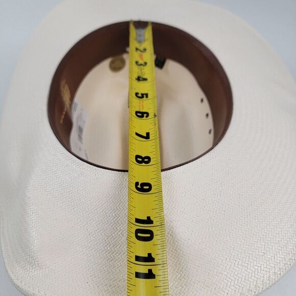Stetson 10x Spartan Natural Straw Round Oval Western Cowboy Hat 7 1/4 NWD - Picture 14 of 16